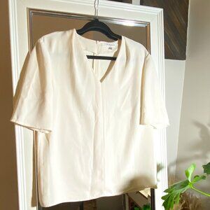 L.K. Bennett cream office blouse